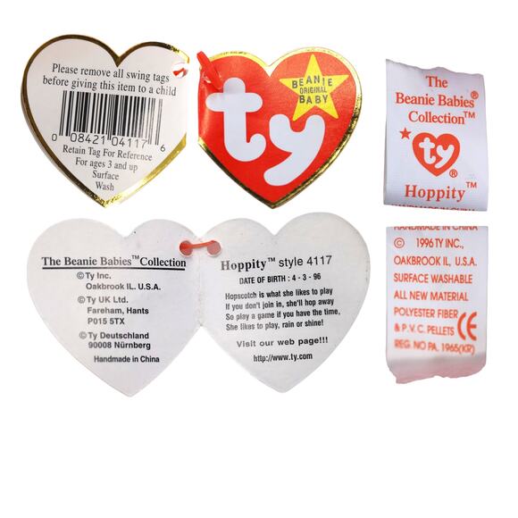 Easter Bunnies Beanie Babies [Set of 4] Hippie, Hippity, Hoppity, Floppity - Picture 6 of 7